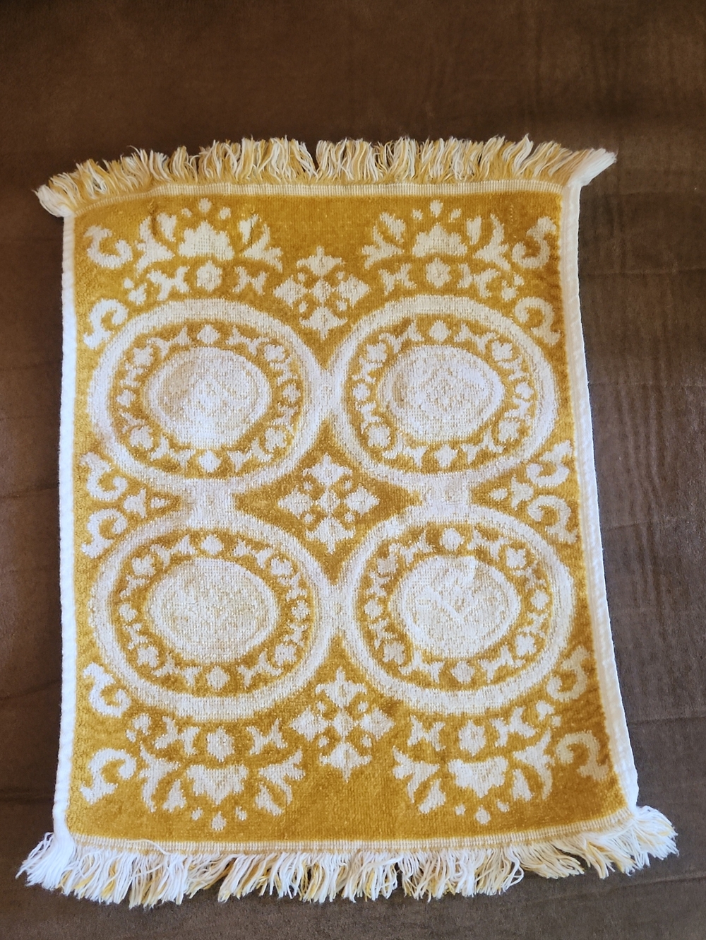 VTG 70s Martex 100% Cotton Gold And White Hand Towel